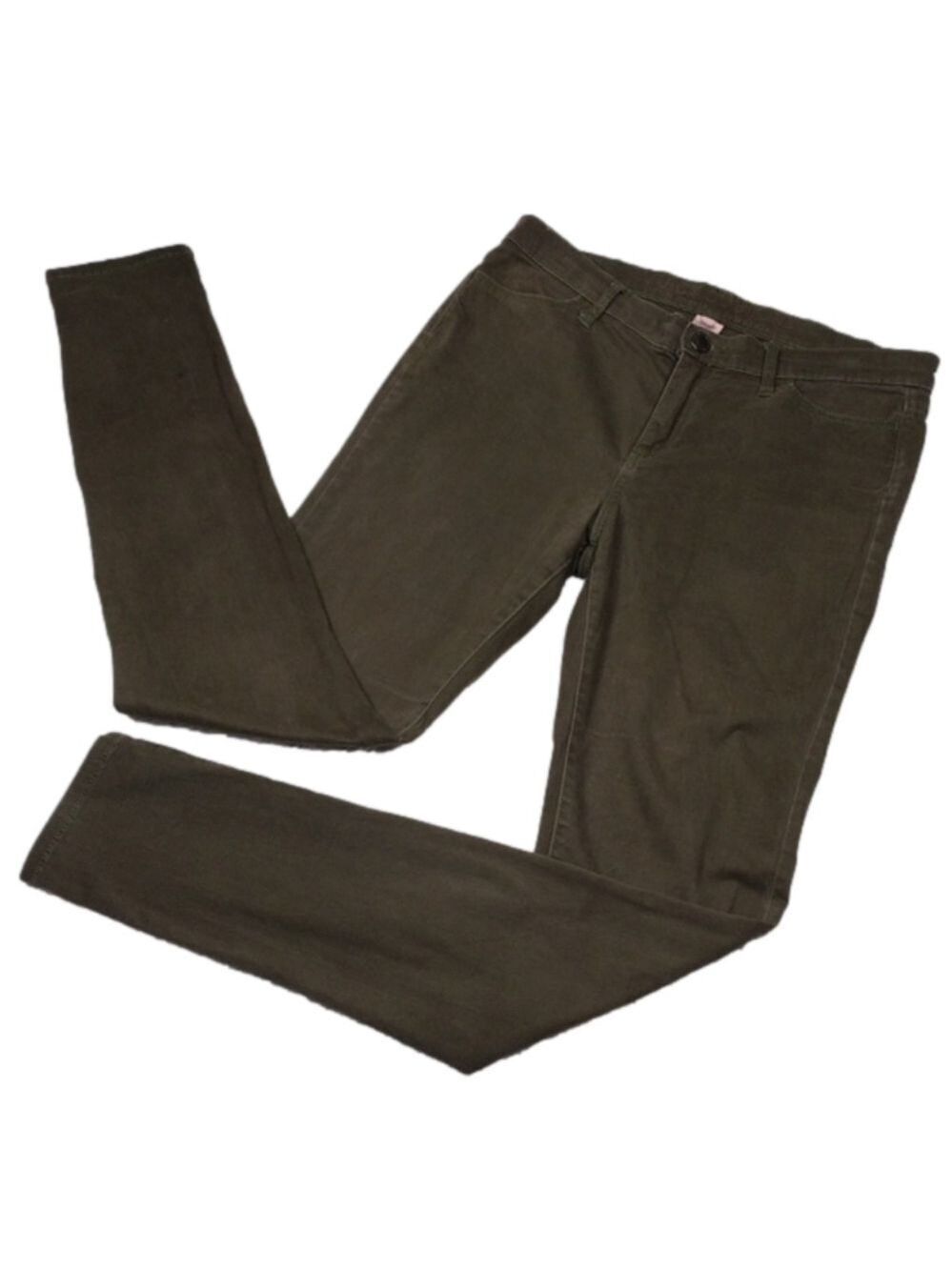Juicy Couture Olive Velvet Four Pocket Zipper Front Mid Rise Skinny Leg Pant